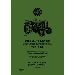 Steyr 84 Traktor Zusatz-Ersatzteilkatalog