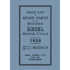 Ariel Motor Cycle 500 & 550 ccm 1929 Spare Parts
