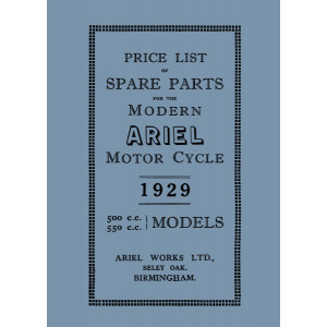 Ariel Motor Cycle 500 & 550 ccm 1929 Spare Parts