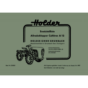 Holder A 12 Cultitrac Allradschlepper Ersatzteilkatalog