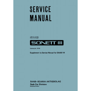 Saab Sonett III, Supplement to Service Manual for Saab V4