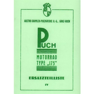 Puch 175, Ersatzteilliste Nr. 4 mit Teilen für Sportmaschine Serie 5 ab 1926,