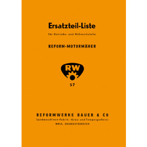 Reform Motormäher 1951-1957 Ersatzteilliste