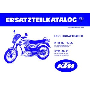KTM Motorfahrzeugbau 80 PL-LC, luft- oder wassergekühlt, Ersatzteilkatalog