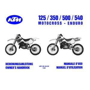 KTM Motorfahrzeugbau 125, 350, 500, 540 Motocross - Enduro, Betriebsanleitung