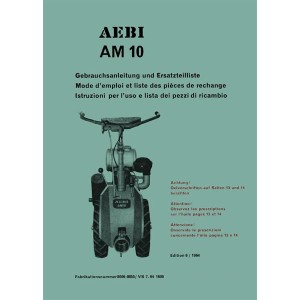 Aebi AM10 Gebrauchsanleitung und Ersatzteilliste