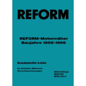 Reform RM 58 und RM 158 Ersatzteilliste