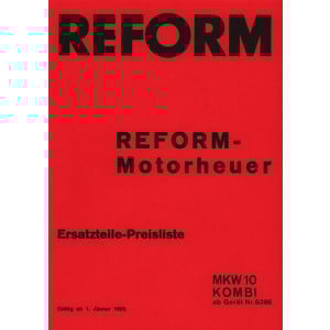Reform MKW 10 Kombi Ersatzteilliste