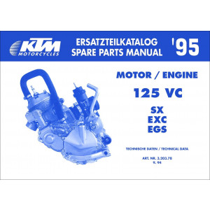 KTM Motorfahrzeugbau 125 VC, SX, ECX, EGS, Ersatzteilkatalog, technische Daten