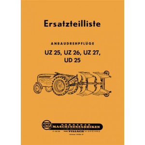 KMF UZ 25, UZ 26, UZ 27, UD 25 Anbaudrehpflug Ersatzteilliste