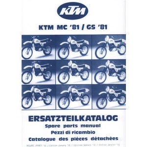 KTM Motorfahrzeugbau 125 / 250 / 350 / 390 / 420 / 495 MC + GS, Ersatzteilkatalog für das Fahrwerk (ohne Motor)