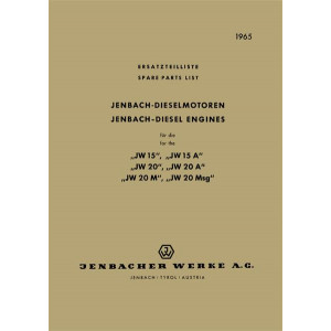 Jenbach Dieselmotoren JW 15, JW 15A, JW 20, JW 20A, JW 20M, JW 20 Msg, Ersatzteilkatalog