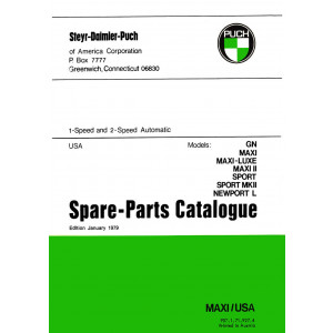 Puch Moped GN, Maxi, Maxi-Luxe, Maxi II, Sport, Sport MK II, Newport L, (USA), spare-parts-catalogue