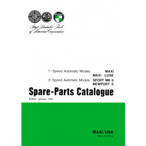Puch Moped Maxi, Maxi Luxe, 1- speed- automatic (USA) Sport MK II, Newport II, 2-speed-automatic, spare-parts-catalogue