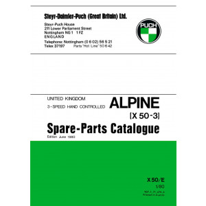 Puch Moped Alpine X 50-3, Spare-Parts-Catalogue