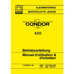 Puch Condor 420 (Schweizer Post ), ähnlich Puch X 30 Motorfahrrad, Betriebsanleitung