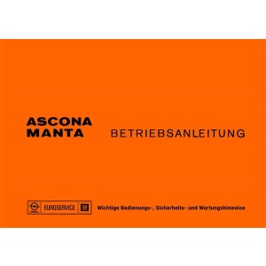 Opel Ascona und Manta Betriebsanleitung
