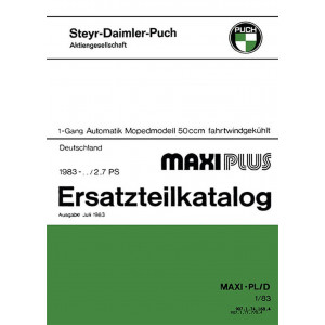 Puch Maxi Plus Ersatzteilkatalog, 1-Gang-Automatik, 2,7 PS, Ausführung für Deutschland