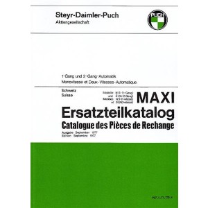 Puch Maxi N, S, S-2A, 1- und 2-Gang-Automatik, Ausführung für die Schweiz, Ersatzteilkatalog