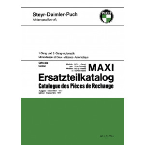Puch Maxi N, S, S-2A, 1- und 2-Gang-Automatik, Ausführung für die Schweiz, Ersatzteilkatalog