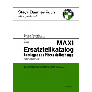 Puch Maxi, 1-Gang-Automatik, Ausführung für die Schweiz, Ersatzteilkatalog