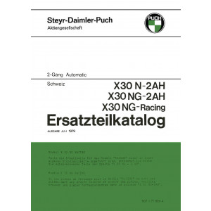 Puch X 30 N-2AH, NG-2AH, NG-Racing, Ausführung für die Schweiz, Ersatzteilkatalog