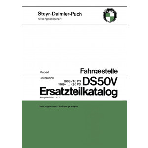 Puch DS 50 V, Fahrgestell, ab 1968, Ersatzteilkatalog
