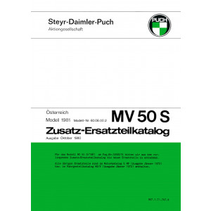 Puch MV 50 S, Zusatz-Ersatzteilkatalog