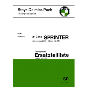 Puch Sprinter, Ersatzteilkatalog