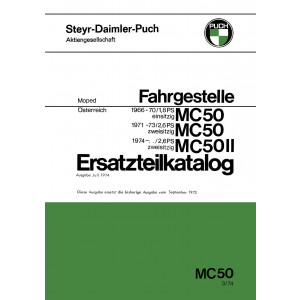 Puch MC 50 und MC 50 II, Fahrgestell, ab 1966, Ausgabe 1974 Ersatzteilkatalog