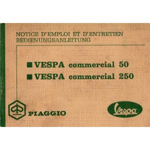 Vespa Commercial 50 und 250, Bedienungsanleitung