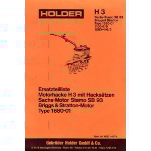 Holder H3 Motorhacke mit Hackzusätzen, Ersatzteilliste