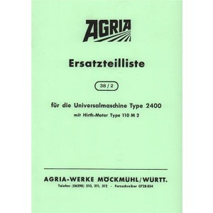 Agria 2400 Ersatzteilliste