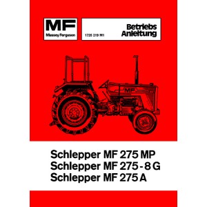 Massey-Ferguson MF 275 MP, MF 275-8 G, MF 275 A, Betriebsanleitung