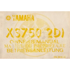 Yamaha XS750 (2D), Betriebsanleitung