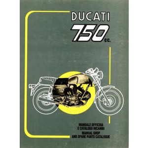 Ducati 750 (runder Königswellen-V-Motor) Repair Manual (nur Motor) und Spare Parts Catalogue für 750GT / 750 Sport