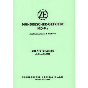 ZF Mähdrescher-Getriebe MD-9v für Epple-Buxbaum Ersatzteilkatalog