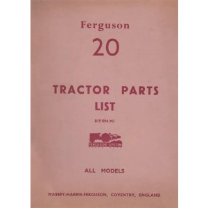 Massey Ferguson Typ 20 Parts List