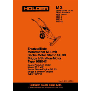 Holder M3 Motormäher 14001, 1400-5, 1462-1, 1465-22 Ersatzteilliste