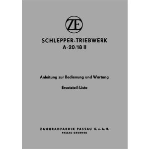 ZF A-20/18 II Betriebsanleitung Ersatzteilkatalog