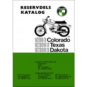 Puch VZ50V/3 Dakota, VZ50/3 Colorado, VZ50V Texas Reservdels Katalog