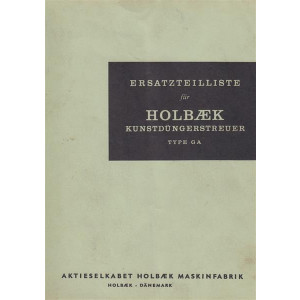 Holbaek Type GA Kunstdüngerstreuer Ersatzteilliste