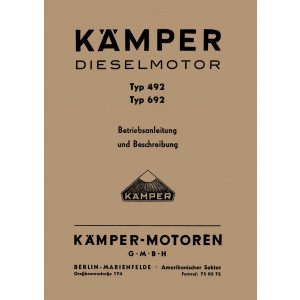 Kämper Dieselmotor Typ 492 und 692 Betriebsanleitung