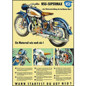 NSU Supermax Motorrad Poster