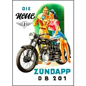 Zündapp DB201 Motorrad Poster