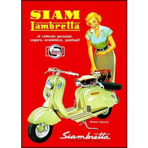 Siam Lambretta Motorroller Poster