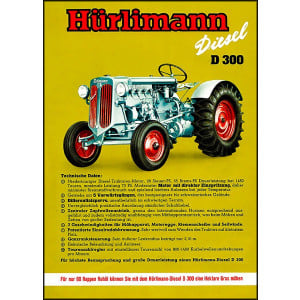 Hürlimann D300 Traktor Poster