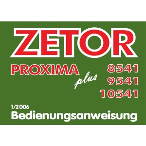 Zetor 8541, 9541, 10541 Proxima Plus Bedienungsanweisung