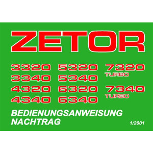 Zetor 3320, 3340, 4320, 4340, 5320, 5340, 6320, 6340, 7320, 7340 Bedienungsanweisung