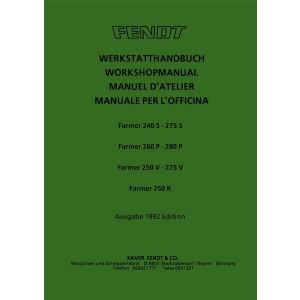 Fendt Farmer 240 250 260 275 280 Werkstatthandbuch